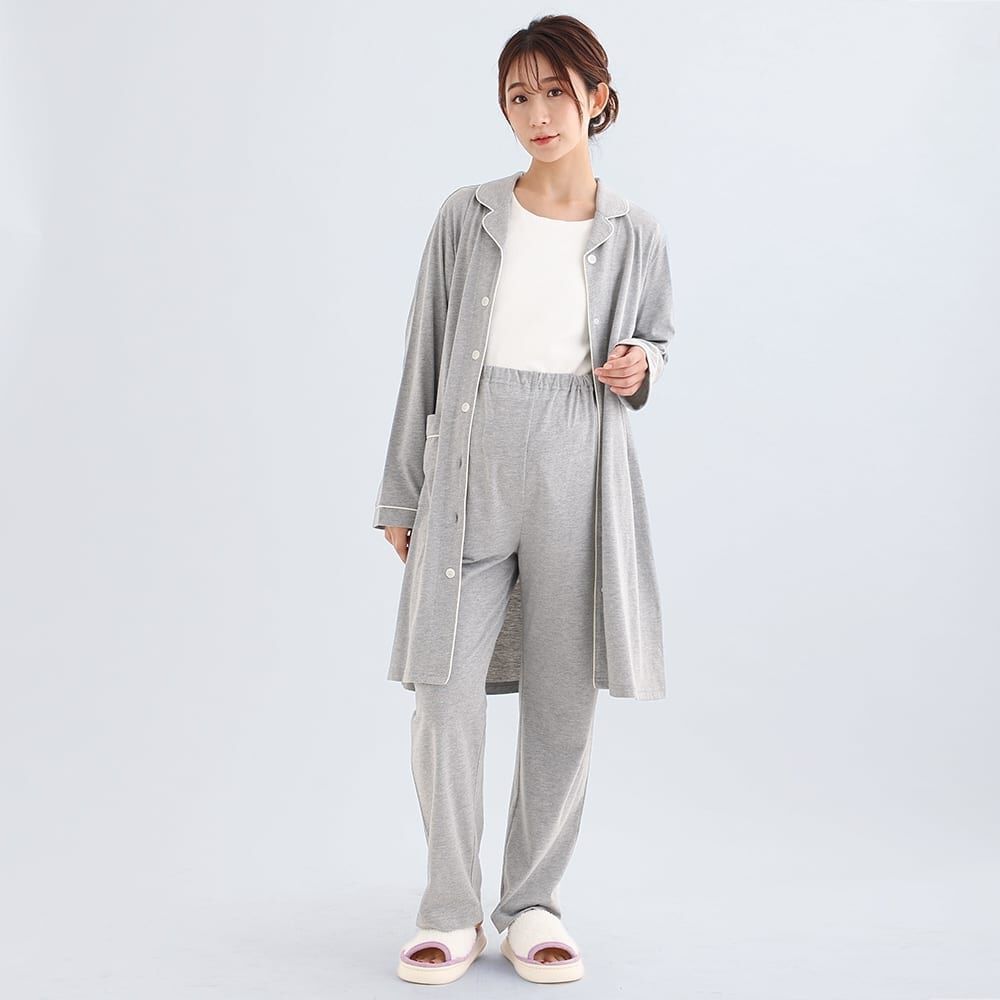 センター授乳開き長袖パジャマ(グレー×M-L) ベビーザらス限定