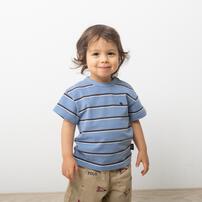 POLO BCS 鹿の子マルチボーダーＴシャツ サックス&times;80cm ベビーザらス限定