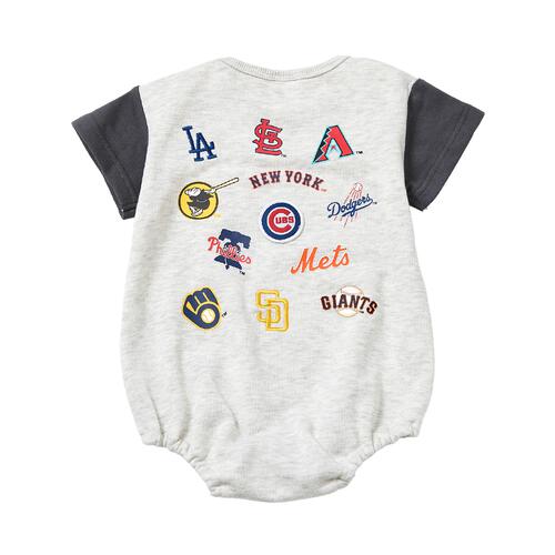MLB チームMIX半袖ボディスーツ オフホワイト&times;70cm
