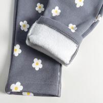 COJIKA 10分丈デイリーパンツ 裏シャギー デイジー柄 グレー×90cm ベビーザらス限定