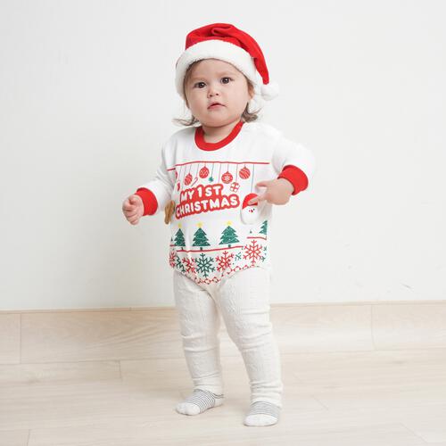 クリスマスダルマオール 裏毛 コスチューム ベビー サンタクロース コスチューム 子供 衣装 ホワイト&times;70cm ベビーザらス限定