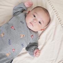 POLO BCS 前総刺繍ドレスオール グレー&times;50-70cm ベビーザらス限定