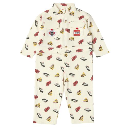 【TOMICA kie_158さんプロデュース】TOMICA トミカ つなぎ オーバーオール ホワイト×90cm