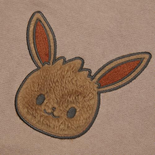 monpoke モンポケ トレーナー 裏毛 ファーアップリケ ベージュ×100cm