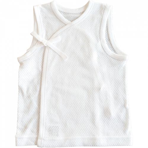 日本製 ノースリーブメッシュ短肌着  2枚組 ひもタイプ 50-60cm