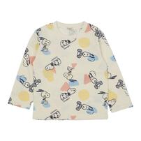 SNOOPY スヌーピー 長袖Tシャツ 天竺 総柄 ナチュラル×90cm ベビーザらス限定