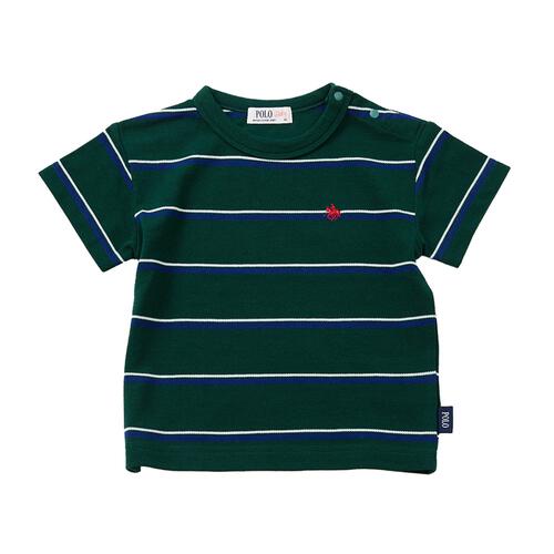 POLO BCS 鹿の子マルチボーダー半袖Ｔシャツ グリーン&times;90cm ベビーザらス限定