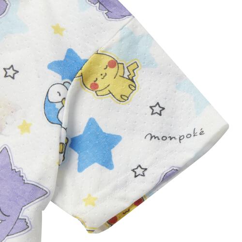 monpoke モンポケ 半袖パジャマ 総柄 腹巻付き イエロー&times;100cm
