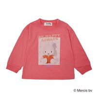 Miffy ミッフィー フォトプリント長袖Tシャツ ダークピンク&times;95cm