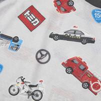 TOMICA トミカ 半袖パジャマ 総柄 腹巻付き グレー&times;110cm