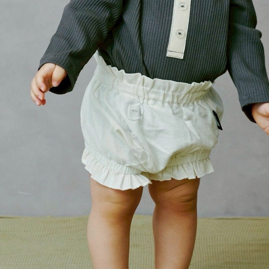 ローリーズファームベビー ネルかぼちゃパンツ(オフホワイト×80cm