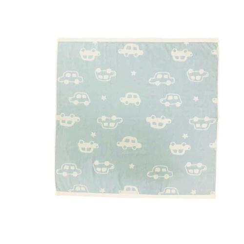 正方形湯上りタオル 総柄 車柄(ブルー×フリー) ベビーザらス限定