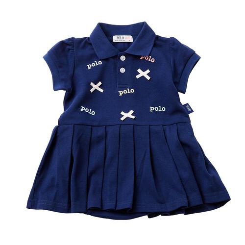 POLO BCS 半袖ロンパース ワンピース風 ネイビー&times;70cm ベビーザらス限定 赤ちゃん 出産準備 出産祝い ベビー服 子供服