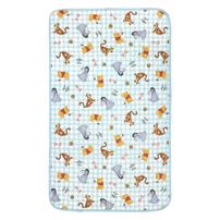 敷きパッド プーさん サックス レギュラーサイズ 70x120cm 手洗い可能｜入園準備 入園グッズ 入園入学祝い 通園