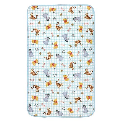 敷きパッド プーさん サックス レギュラーサイズ 70x120cm 手洗い可能｜入園準備 入園グッズ 入園入学祝い 通園