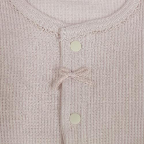 2枚組半袖前開きロンパース肌着 ワッフル ひまわり ピンク&times;80cm ベビーザらス限定