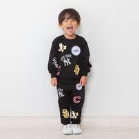ベビーザらス限定　ＭＬＢ チームワッペン柄トレーナー(ブラック×110cm)