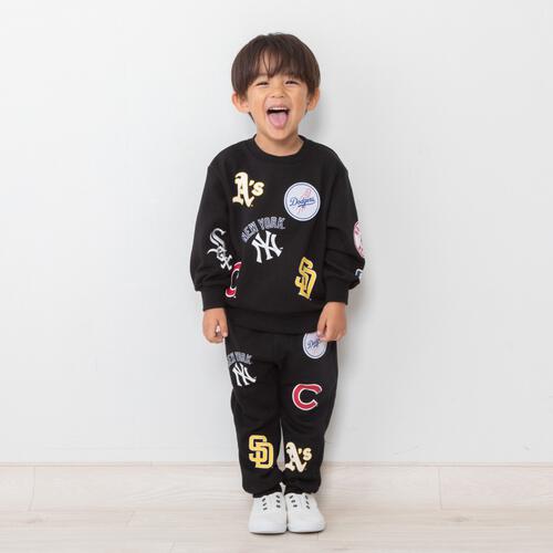 ベビーザらス限定　ＭＬＢ チームワッペン柄トレーナー(ブラック×110cm)