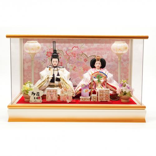 【雛人形】ケース飾り 親王飾り「桜金ぼかしパノラマアクリル」 (322926)ひな人形 コンパクト トイザらス・ベビーザらス限定【メーカー直送】