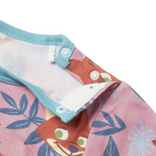 ディズニー ズートピア 半袖ボディスーツ 総柄 ニック グリーン&times;80cm