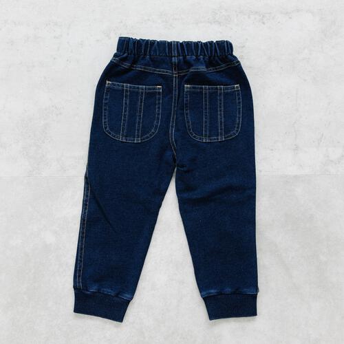 RAT-A-TATR ラッタッター デイリーパンツ インディゴミニ裏毛 ロングパンツ(ネイビー&times;90cm)