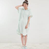 バスローブポンチョ（グリーン）(グリーン×M-L)