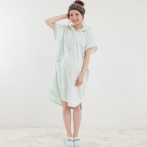 バスローブポンチョ（グリーン）(グリーン×M-L)