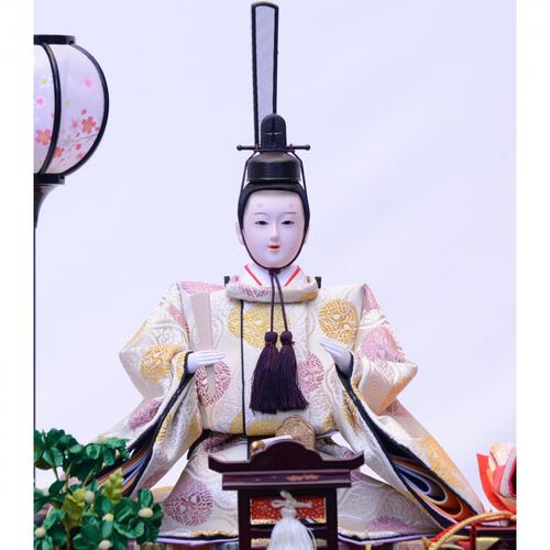 【雛人形】ケース飾り 親王飾り「雪輪に春うららワイン塗六角」 (322261)ひな人形 ひな祭り お雛様 おしゃれ【メーカー直送】