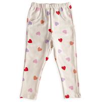 COJIKA 10分丈デイリーパンツ マルチハート柄 ミニ裏毛 オフホワイト 80cm