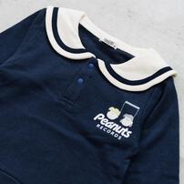 SNOOPY スヌーピー トレーナー 裏衿付き ネイビー×80cm