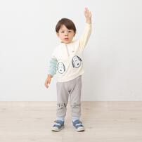 SNOOPY スヌーピー ロングパンツ ワッフル グレー×95cm