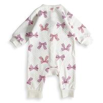 長袖カバーオール ニットキルト リボン柄 アイボリー×70cm ベビーザらス限定