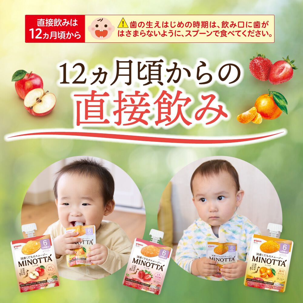 専用♡ベビーフード Pigeon ピジョン くだものスムージー MINOTTA とちおとめミックス 70g