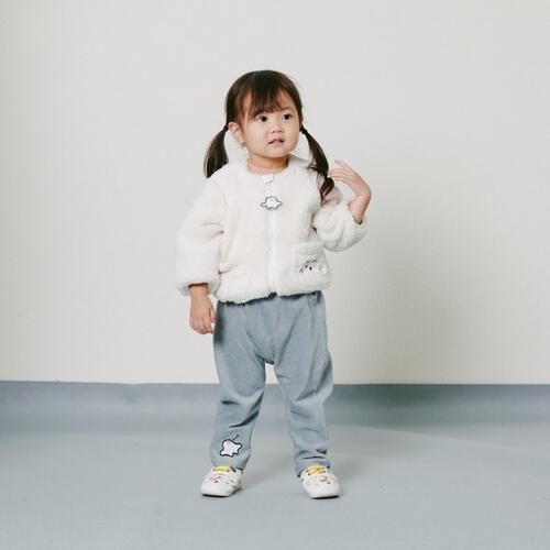 シナぷしゅ ボアフリース ジャケット(ナチュラル&times;80cm)