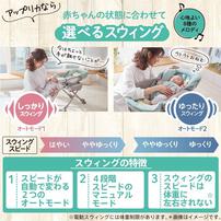 Aprica ユラリズム オート プレミアム AC (ピスタチオグリーン) ハイローチェア ハイローラック スウィングラック ロングユース 電動スウィング 新生児～4才頃まで