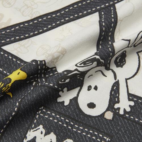 SNOOPY 半袖ボディスーツ サロペット風 スヌーピー ナチュラル&times;80cm