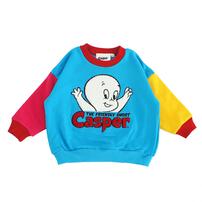 【Universal &times; chimajiro0730さん】 キャスパー 配色トレーナー ブルー&times;110cm