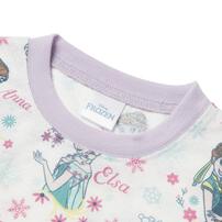 Disney ディズニー 半袖パジャマ アナと雪の女王 総柄 腹巻付き パープル&times;100cm