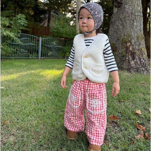 【FirstCloset×mioさん】ボアベスト オフホワイト×95cm