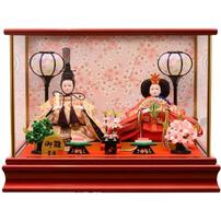 【雛人形】ケース飾り 親王飾り「桜吹雪ワインレッド」  (322331)ひな人形 ひな祭り おしゃれ トイザらス・ベビーザらス限定【メーカー直送】