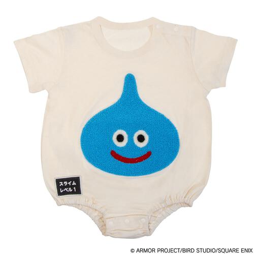 ドラクエベビー＆キッズ サガラ刺繍半袖ボディスーツ スライム ホワイト&times;70cm