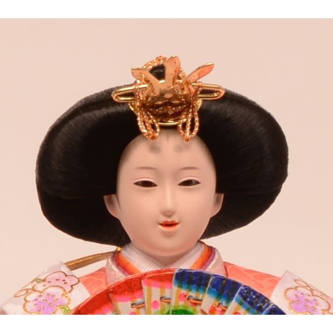 雛人形】ケース飾り 親王飾り「桜露芝刺繍水色アクリル 」 (322564