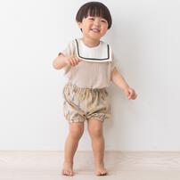 COJIKA かぼちゃパンツ ヨット柄 ブラウン&times;95cm