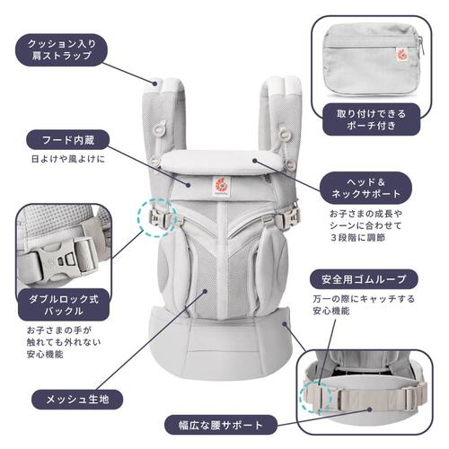 Ergobaby エルゴベビー OMNI Classic (ソフトオリーブ) 抱っこ紐 対面抱き 前向き抱き 腰抱き おんぶ 新生児～20.4kg