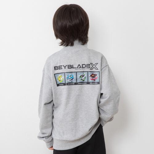 BEYBLADE X 長袖トレーナー ハーフジップ ベイブレード エックス グレー&times;140cm ベビーザらス限定