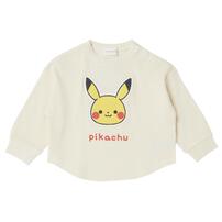 monpoke モンポケ 長袖Ｔシャツ ワッフル ピカチュウ ナチュラル&times;110cm