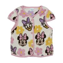 Disney ディズニー 珊瑚フリースベスト ミニー 総柄 ピンク&times;95cm