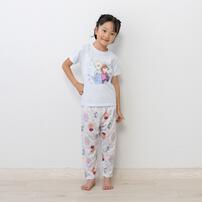 ディズニー 長袖前開きパジャマ＋半袖Ｔシャツセット アナと雪の女王 サックス&times;110cm ベビーザらス限定