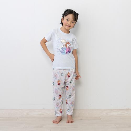 ディズニー 長袖前開きパジャマ＋半袖Ｔシャツセット アナと雪の女王 サックス&times;110cm ベビーザらス限定