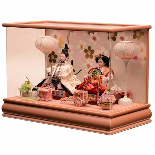 【雛人形】ケース飾り 親王飾り「梅模様桜色アクリル」 (322580)ひな人形 ひな祭り おしゃれ ピンク トイザらス・ベビーザらス限定【メーカー直送】